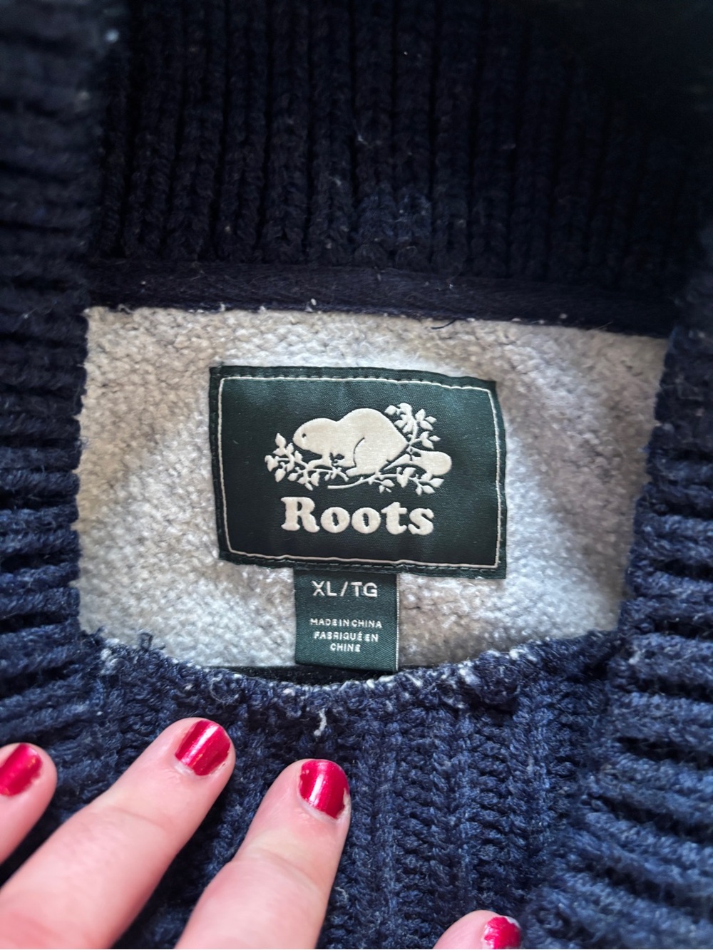 Roots Navy Cropped Turtleneck Sweater - Picture 3 of 10